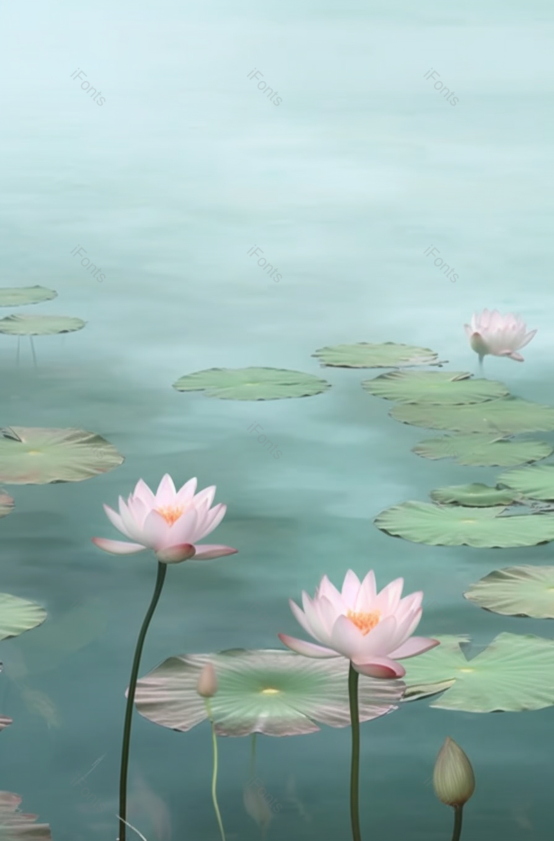 夏日雨天荷花绽放绿色拍摄背景,插画/手绘图,插画/手绘图库,插画/手绘图下载,插画/手绘